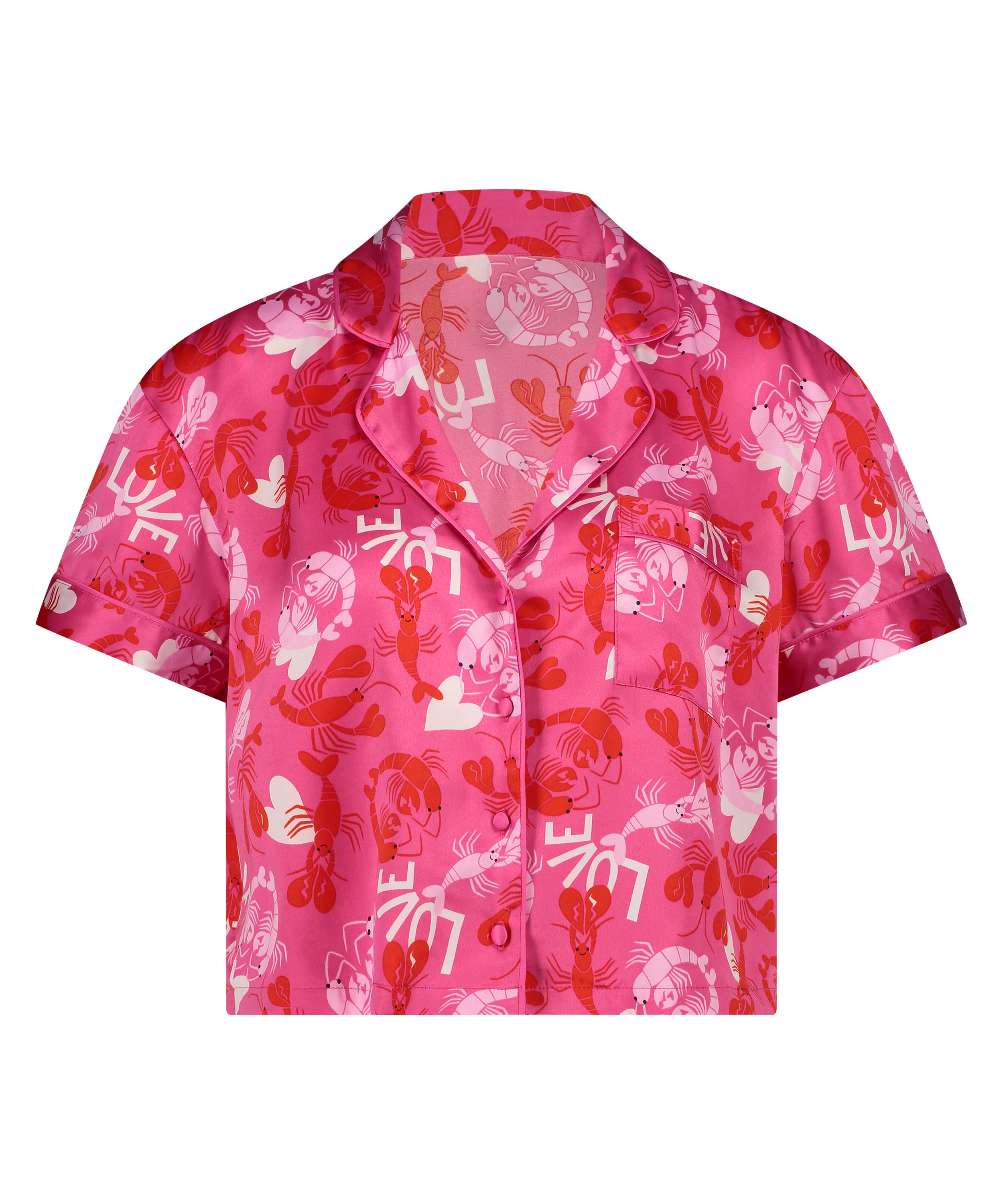 Chaqueta de manga corta de sat&eacute;n, Rosa, main