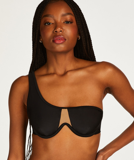 Top de bikini con aros no preformado Belize, Negro