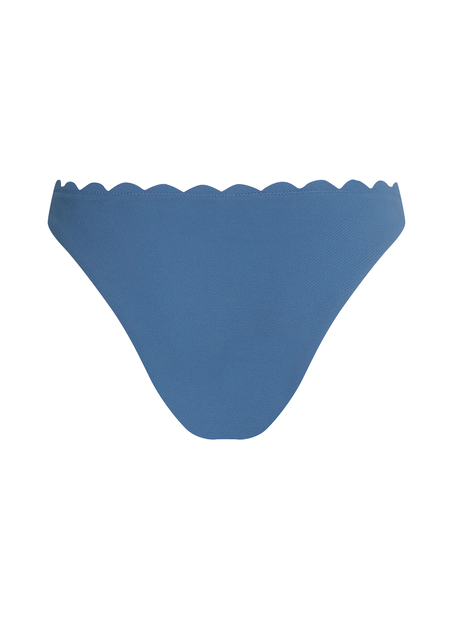 Braguita de Bikini de Corte Alto Scallop, Azul
