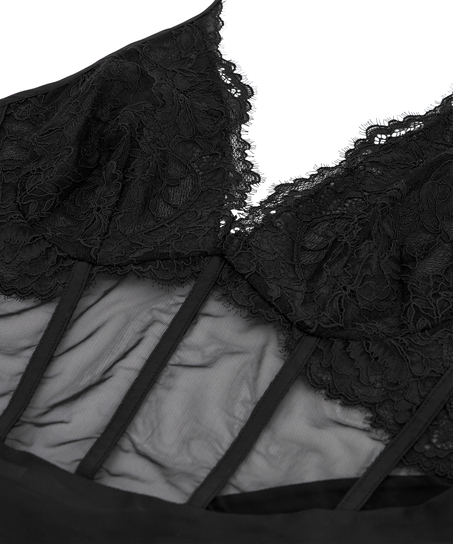 Vestido lencero Lora, Negro