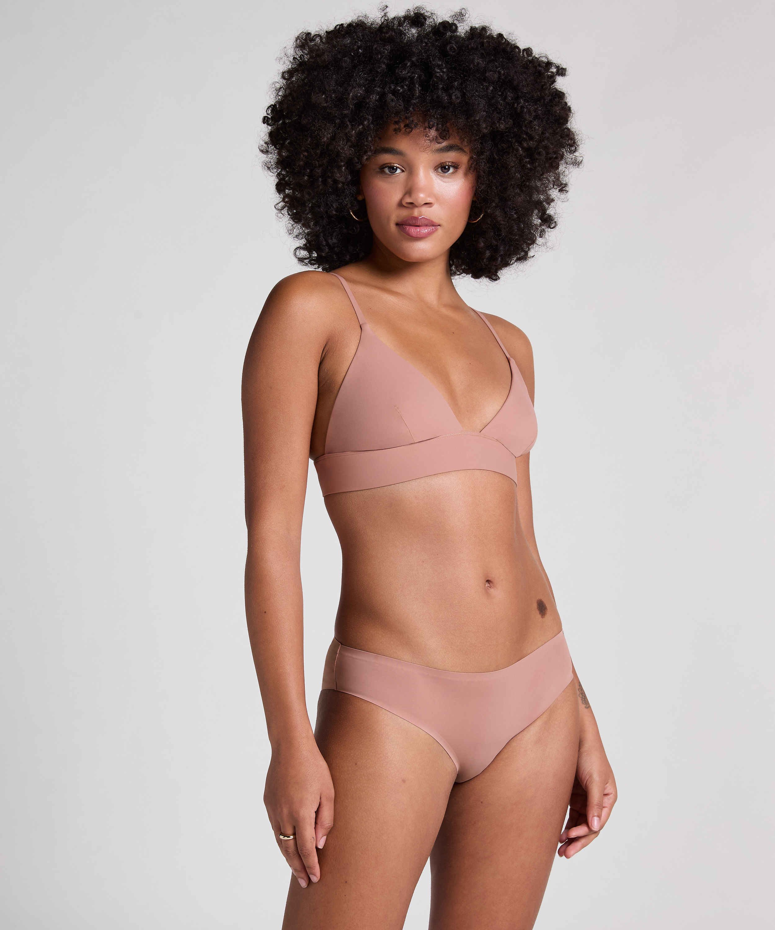 Triangular Bralette Smooth, Marrón, main