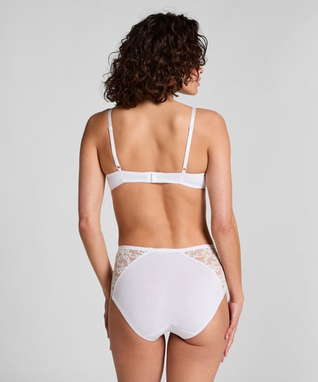 Superslip midi de encaje, Blanco