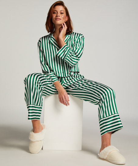 Chaqueta de manga larga y satén, Verde