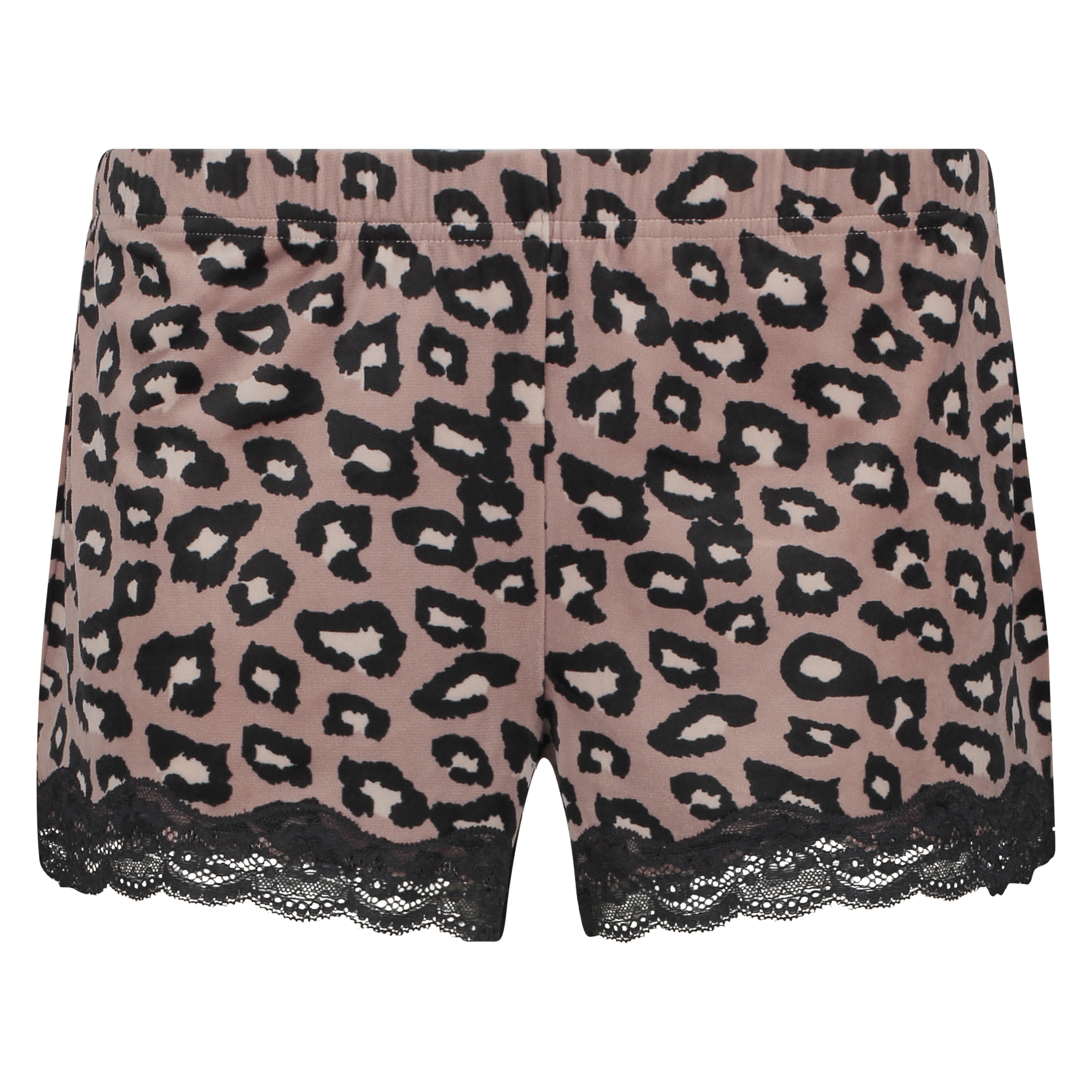 Pantalón de pijama corto de terciopelo leopard, Rosa, main