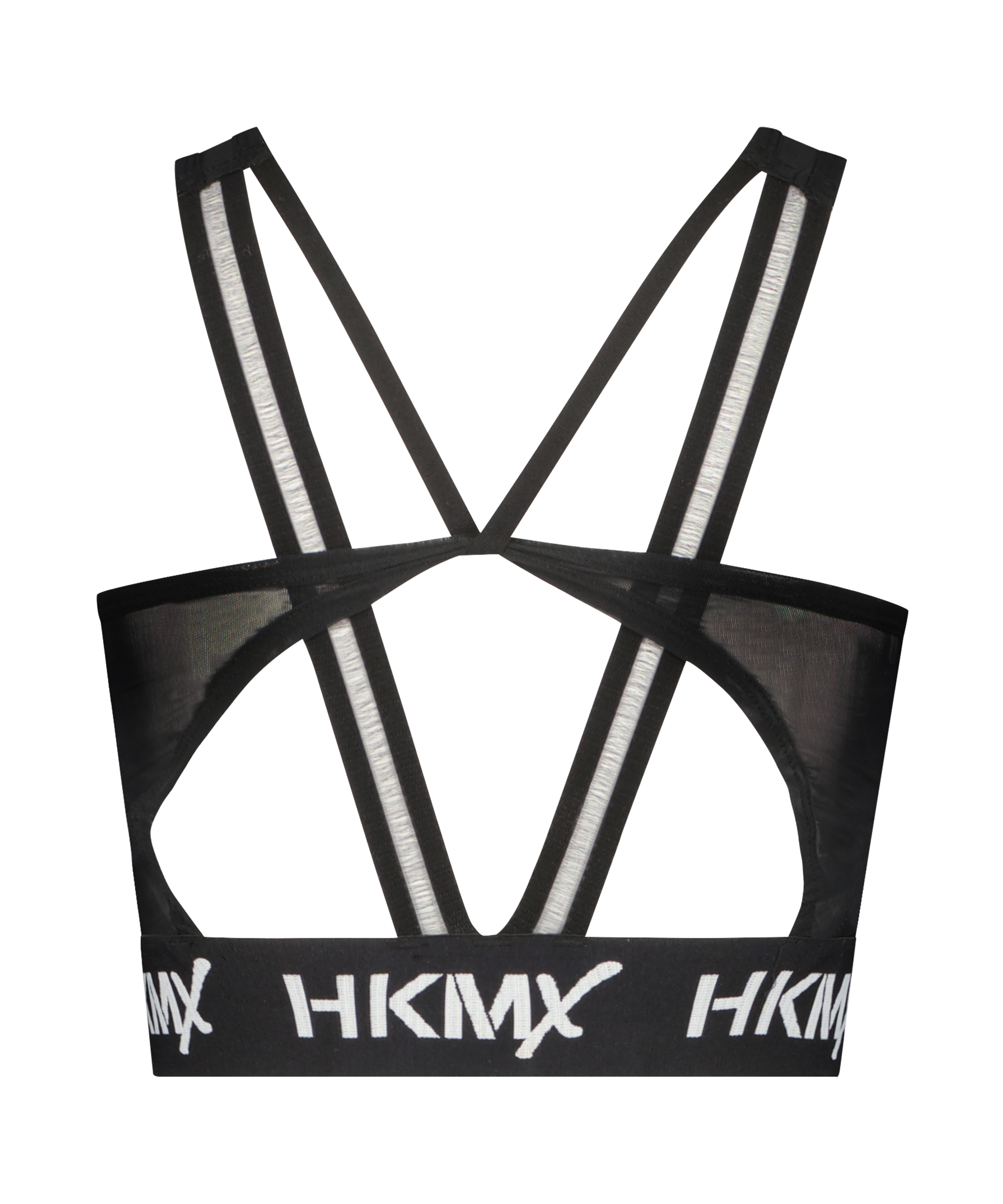 HKMX Sujetador deportivo Crossed Hem Logo nivel 1, Negro, main