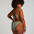Braguita de Bikini de Corte Alto Scallop, Verde