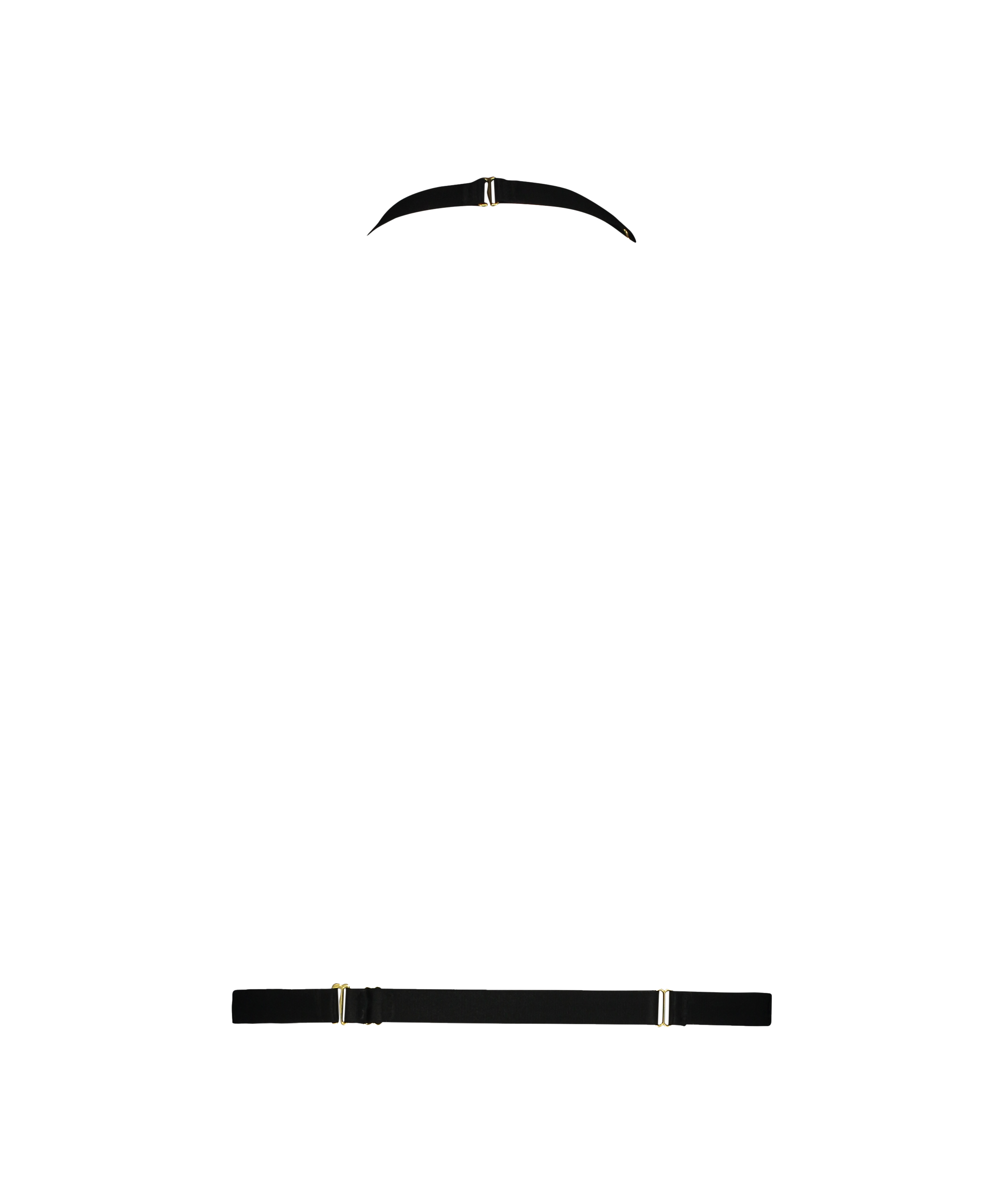 Bralette con cadena de piel sintética, Negro, main