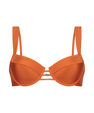 Top de bikini acolchado con aros Desert, Naranja