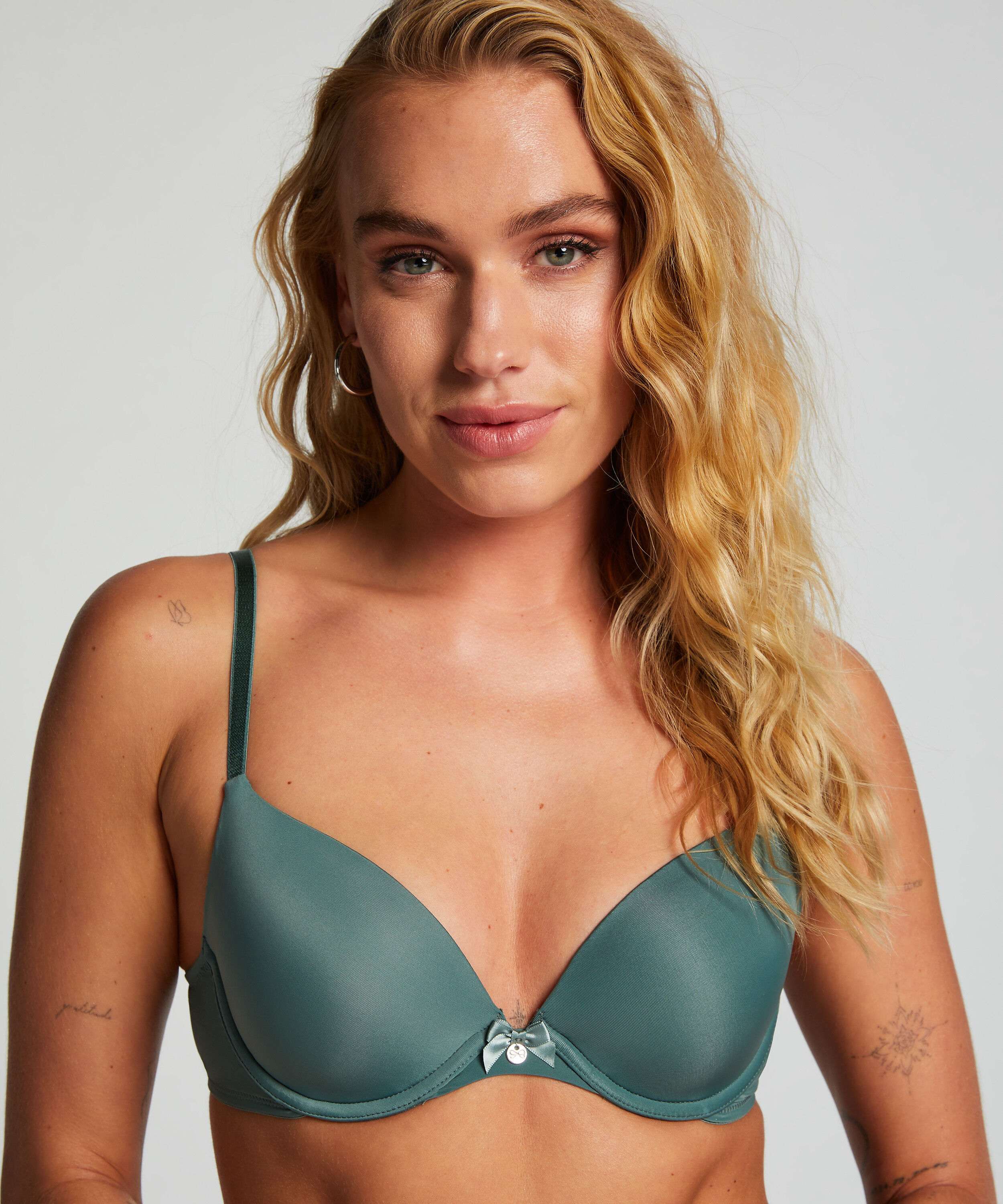 Sujetador con aros preformado Plunge, Verde