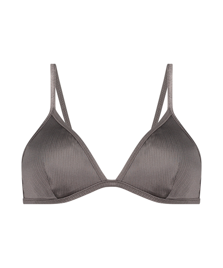 Top de bikini triangular Luna, Gris