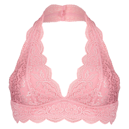 Sujetador bralette Halter Lace, Rosa
