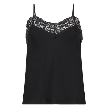 Top de camiseta A-Line de tejido de punto, Negro