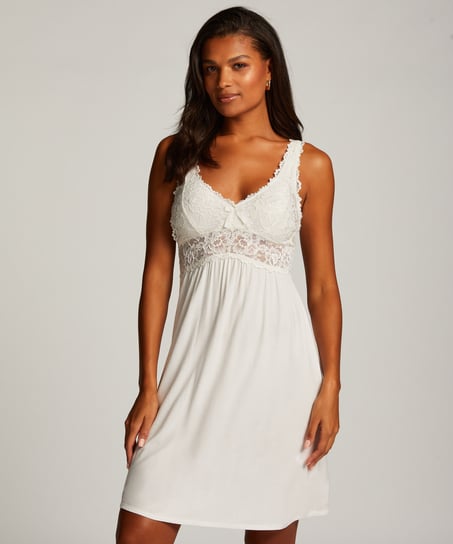 Vestido lencero Nora Lace, Blanco
