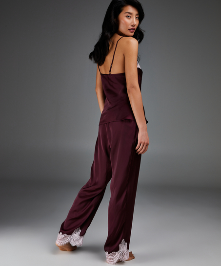 Camiseta top satinada, Rojo