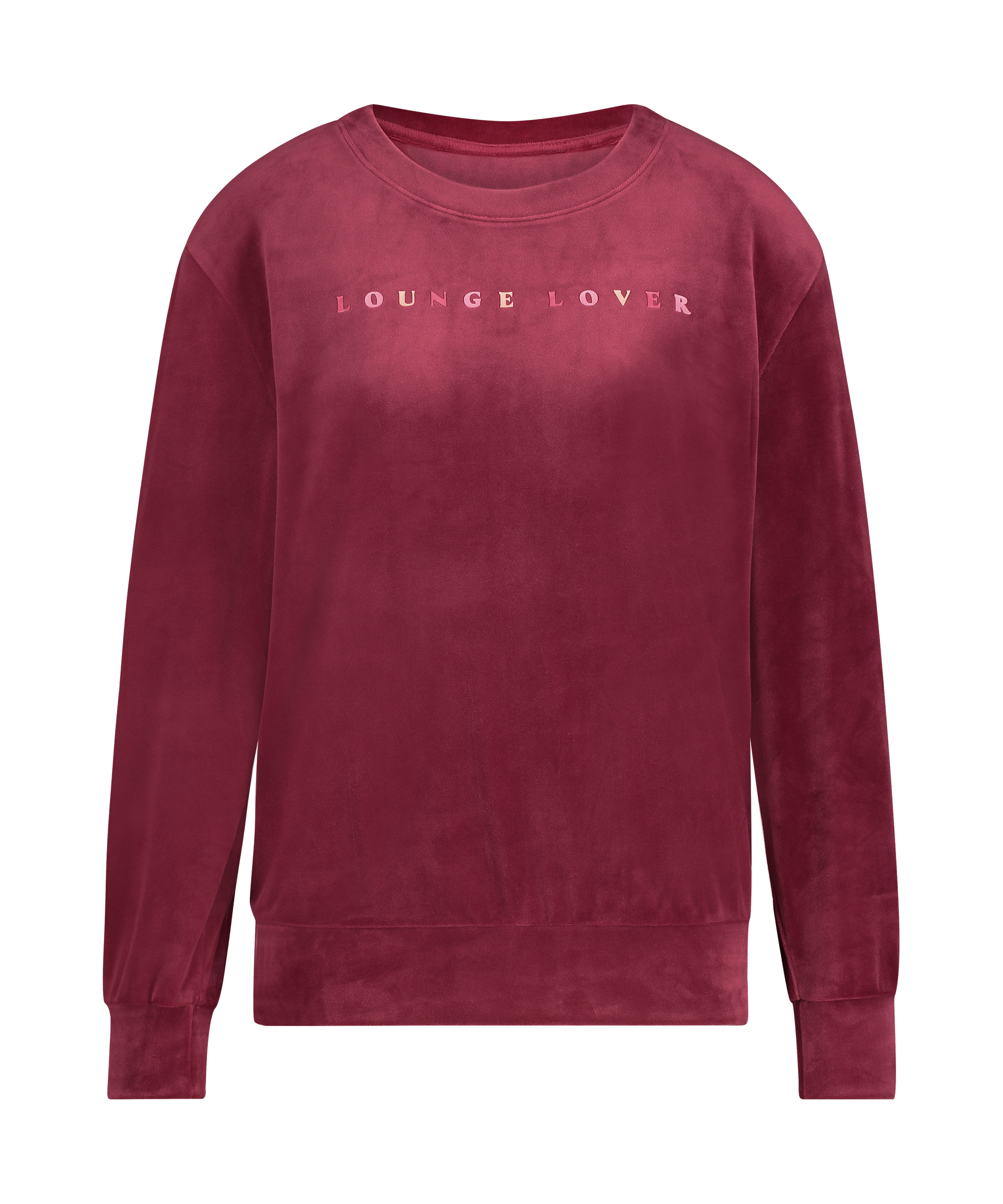 Top de terciopelo de manga larga, Rojo, main