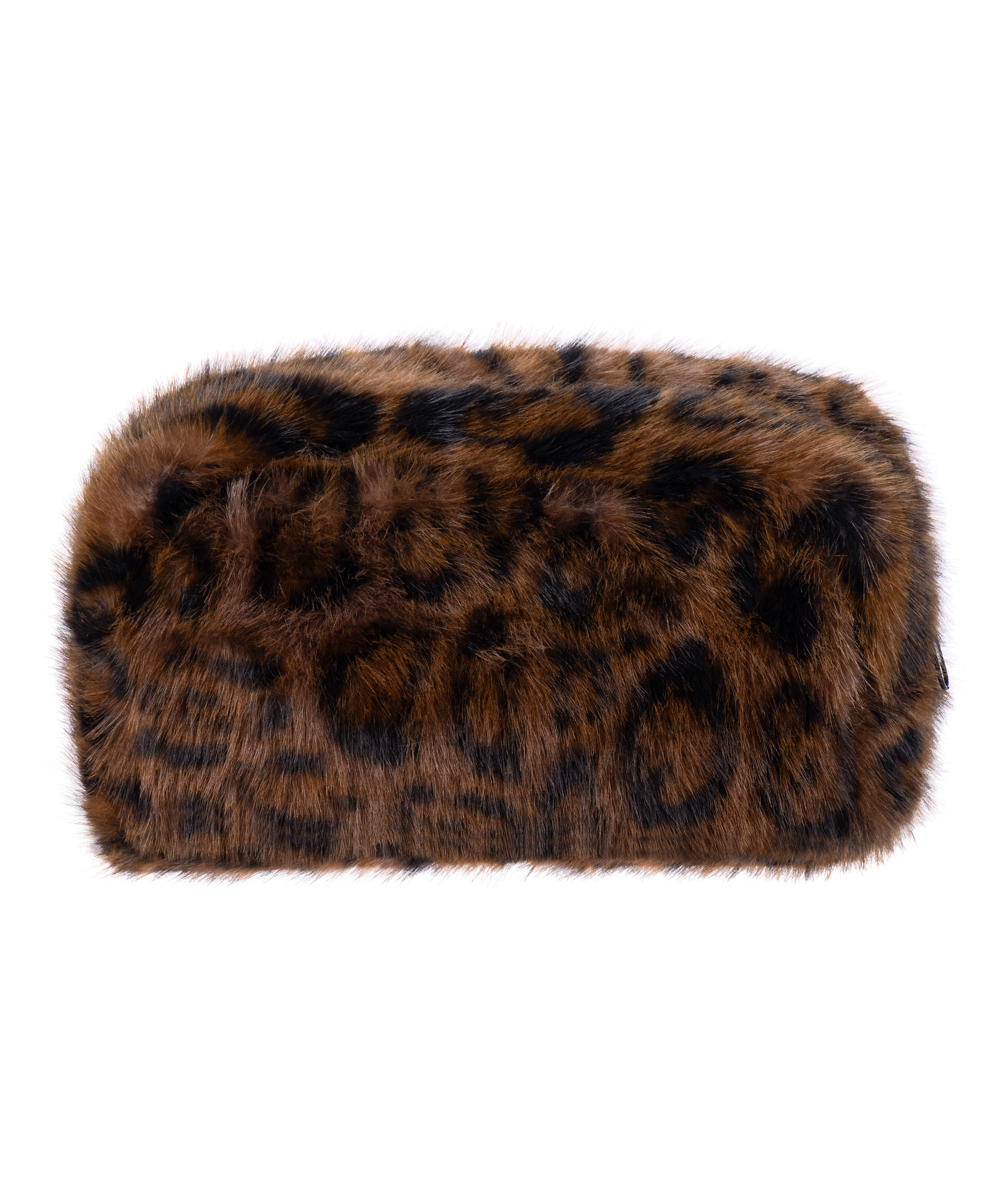 Neceser de maquillaje con coletero estampado leopardo, Negro, main