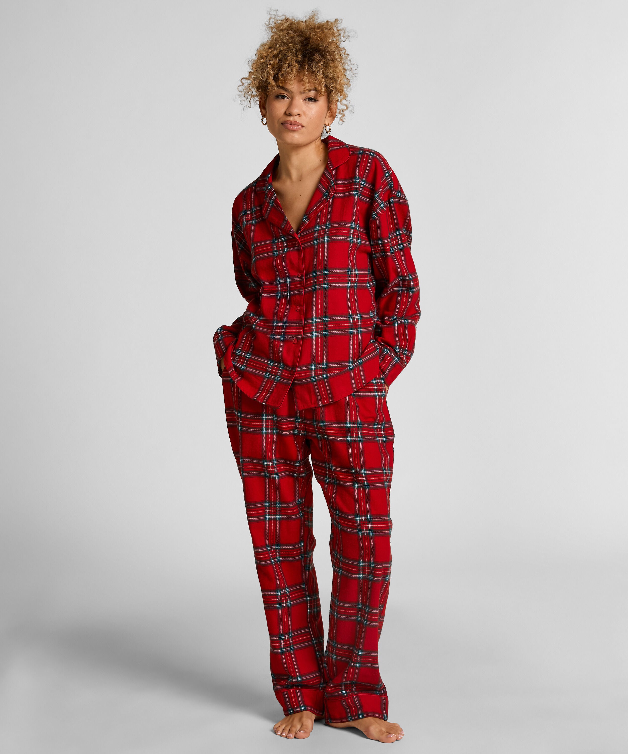 Petite pantalones de pijama de franela, Rojo