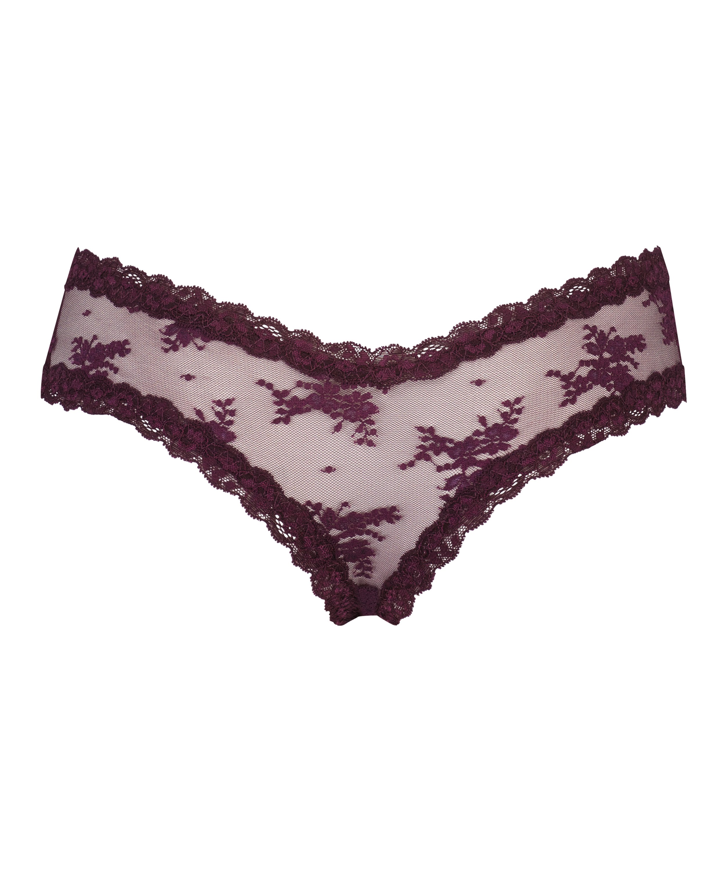 Brasileña en forma de V burn-out mesh, Morado, main