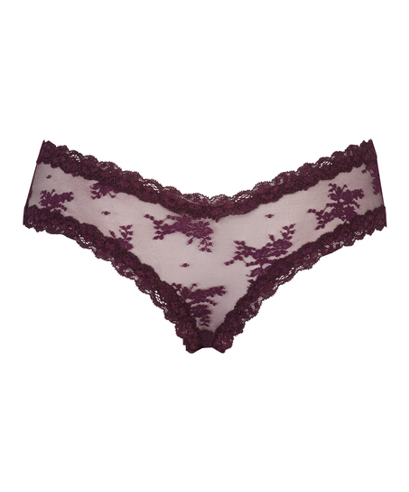 Brasileña en forma de V burn-out mesh, Morado
