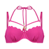 Top de bikini de lúrex Scallop, Rosa