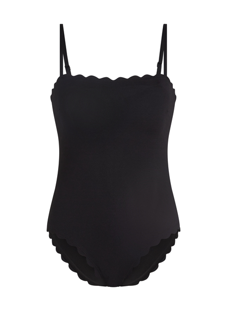 Bañador Bandeau Scallop, Negro