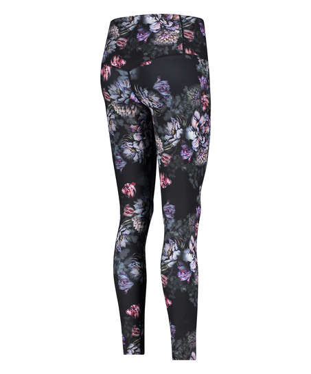 Leggings deportivos de cintura alta HKMX Flower, Negro