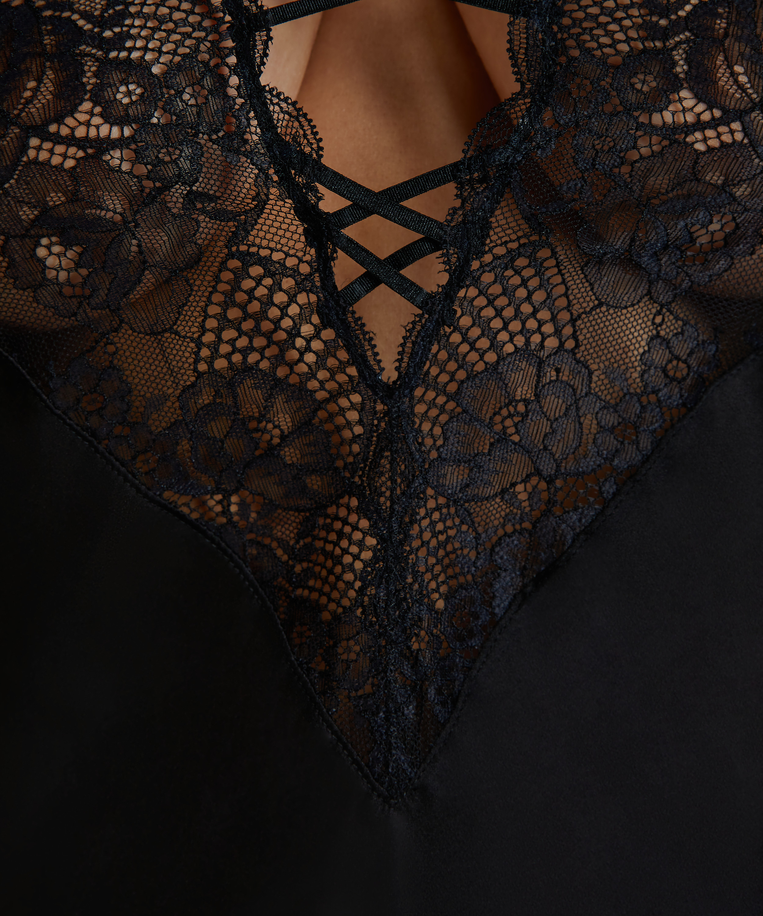 Vestido lencero Kae, Negro, main