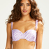 Top de bikini de aros preformado Zebra, Morado