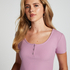 Top de pijama Henley, Morado