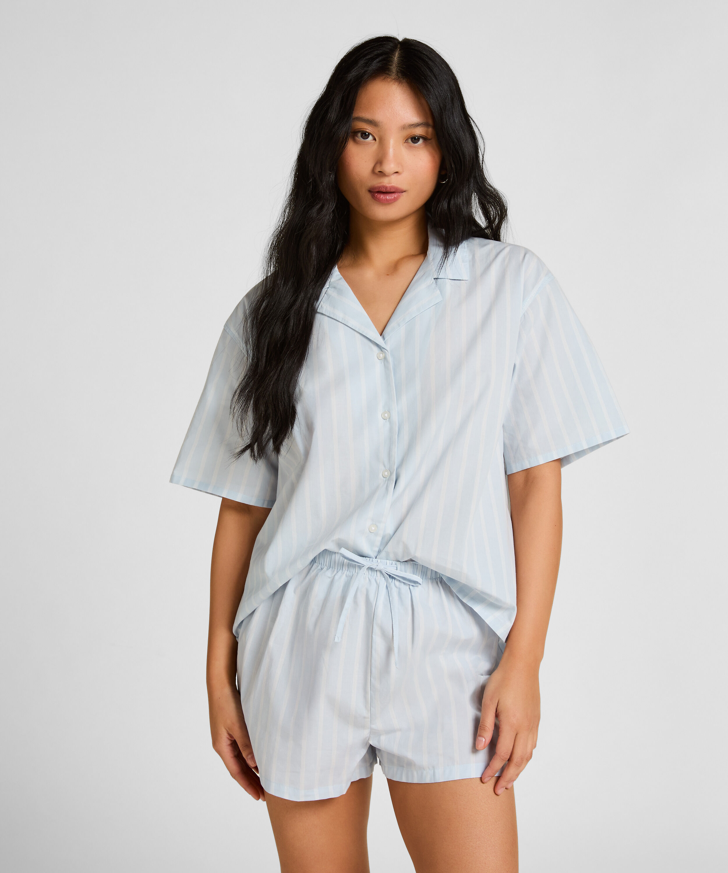 Chaqueta de Algodón a Rayas, Azul