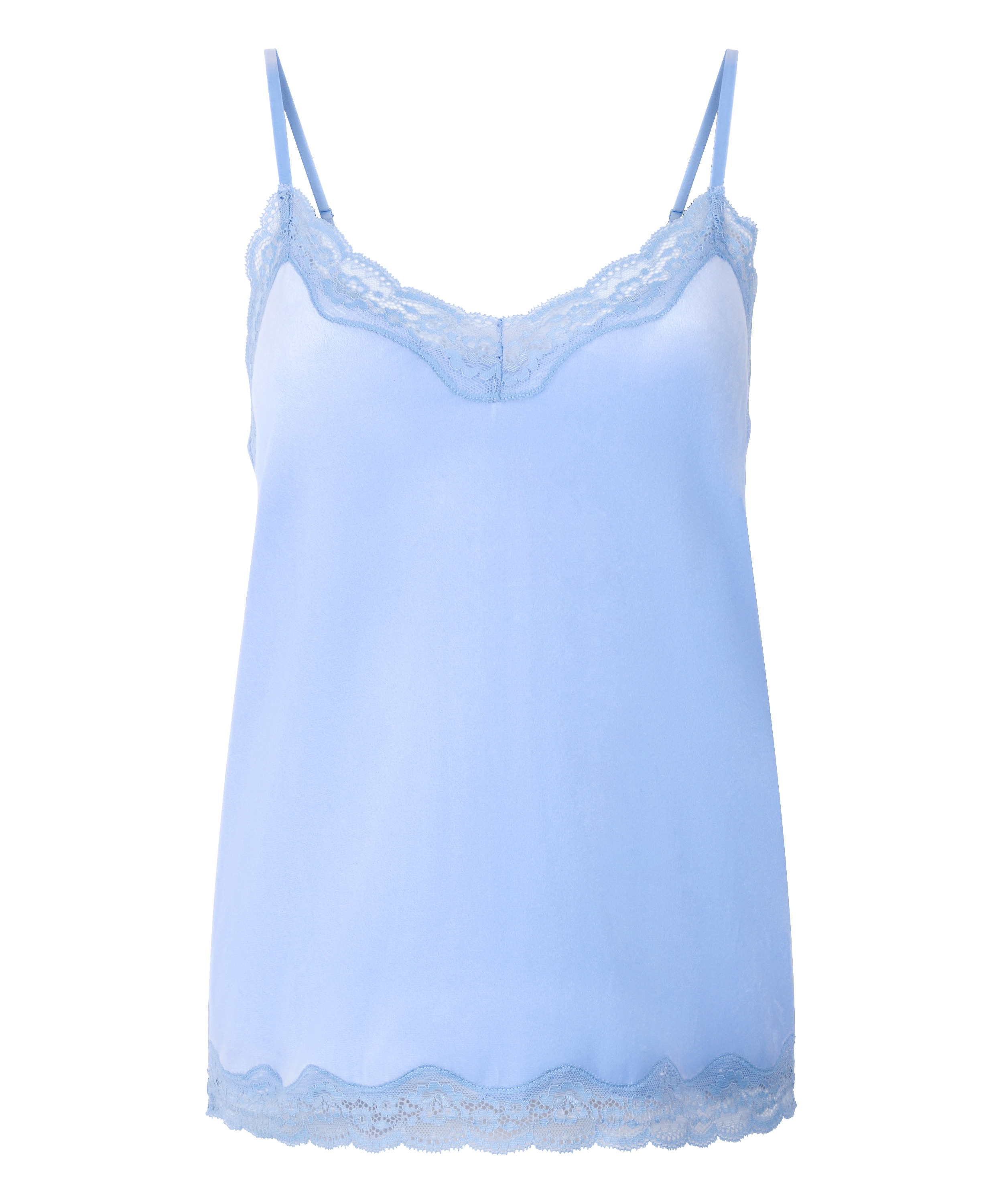 Camiseta top Velours Lace, Azul, main
