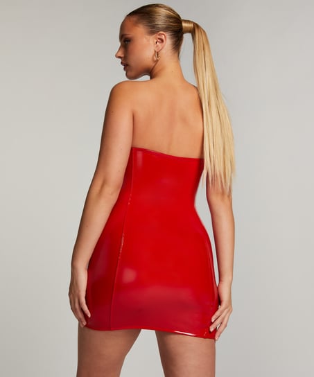 Vestido lencero con aros, Rojo