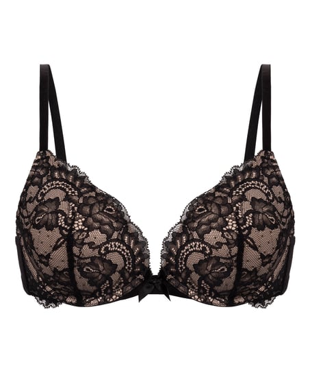 Sujetador push-up de aros preformado Teddy, Negro