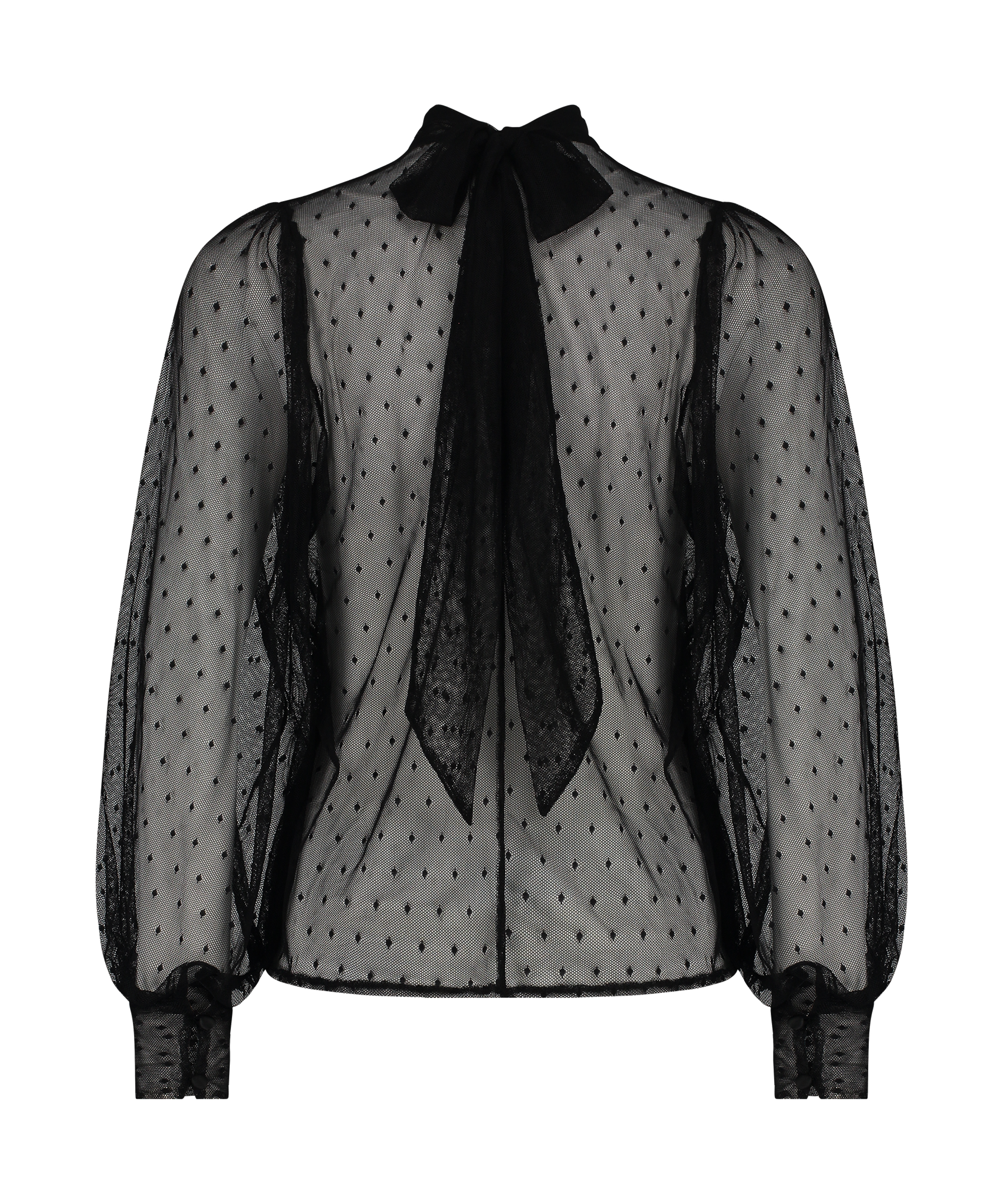 Top de encaje, Negro, main