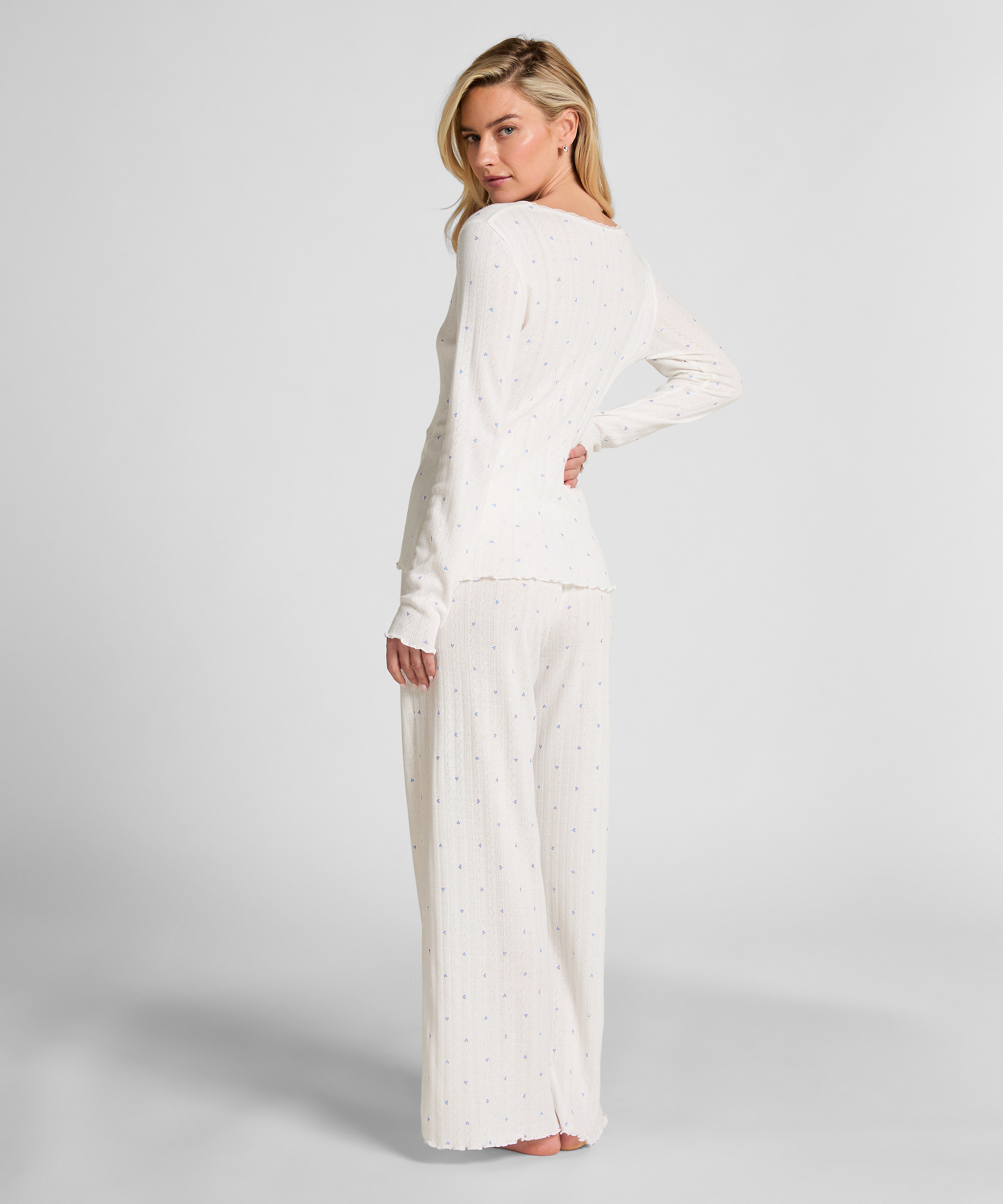 Top de pijama Pointelle, Azul, main