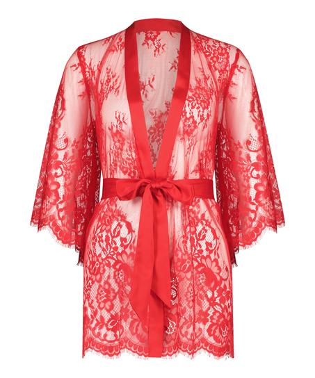 Kimono de encaje Isabelle, Rojo