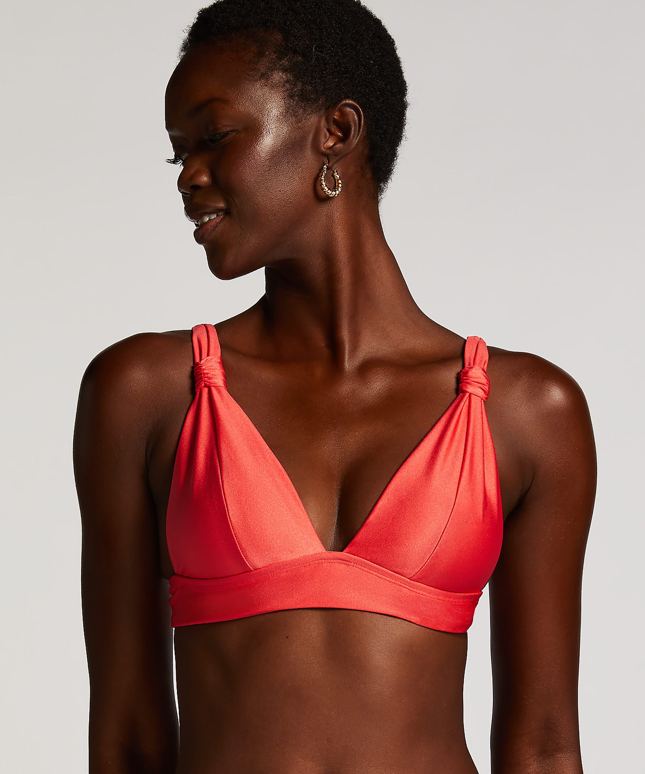 Top de bikini triangular Luxe, Rojo, main