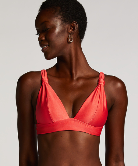 Top de bikini triangular Luxe, Rojo