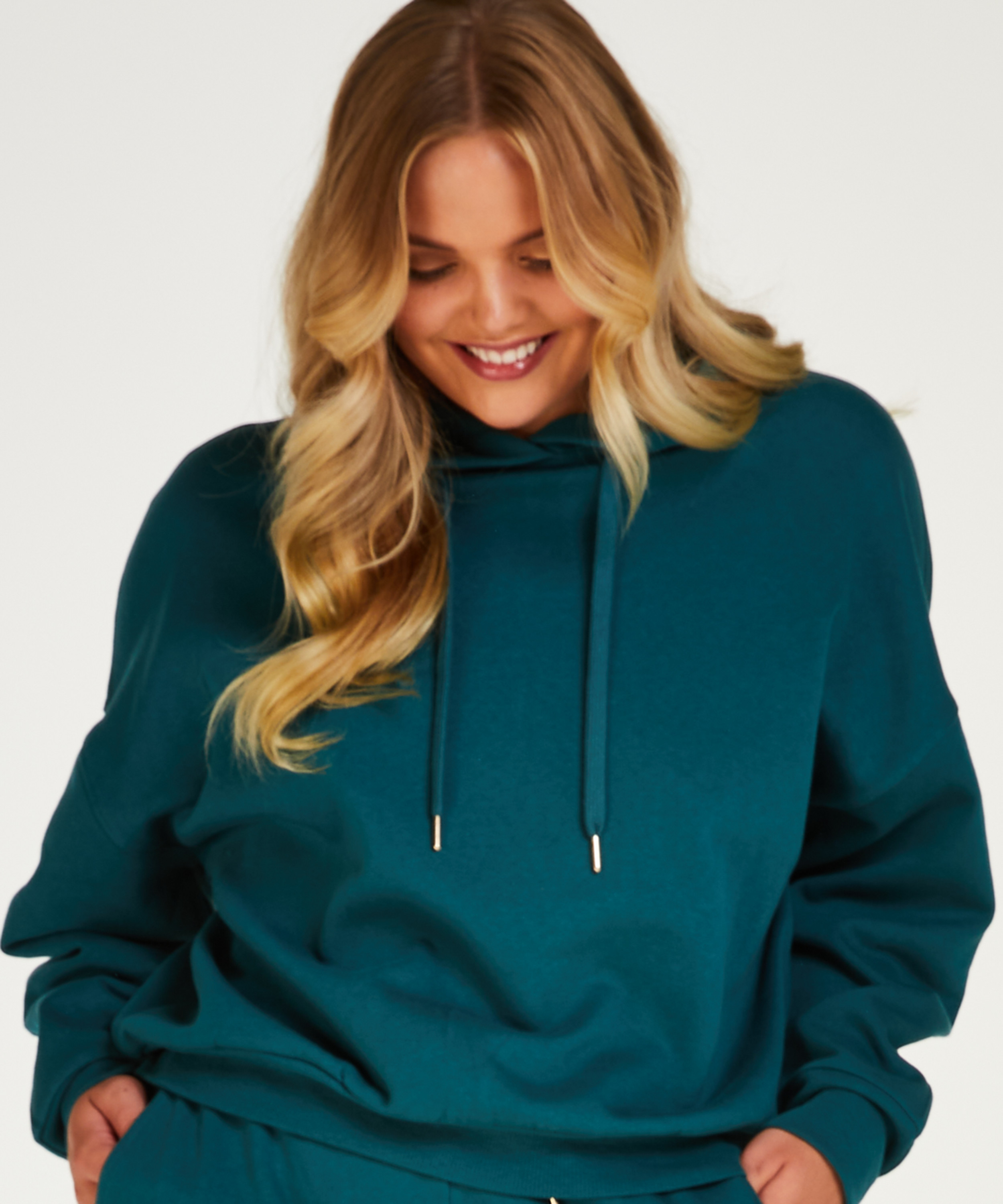 Sudadera de manga larga con capucha, Azul, main