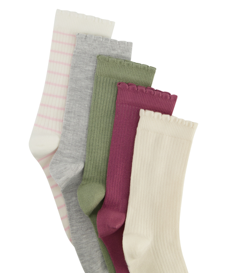 5 pares de calcetines, Blanco