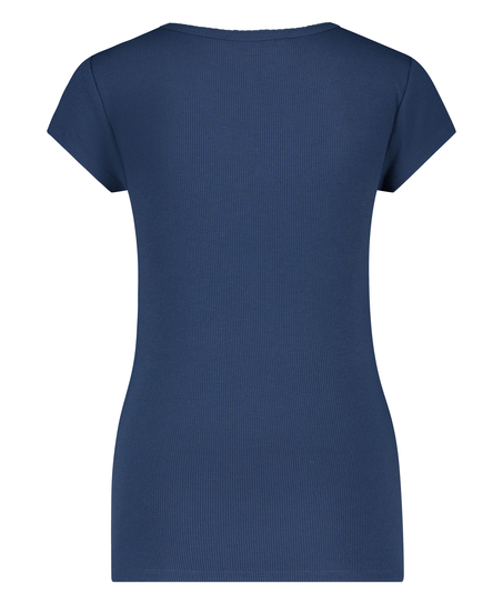 Top de pijama de manga corta., Azul