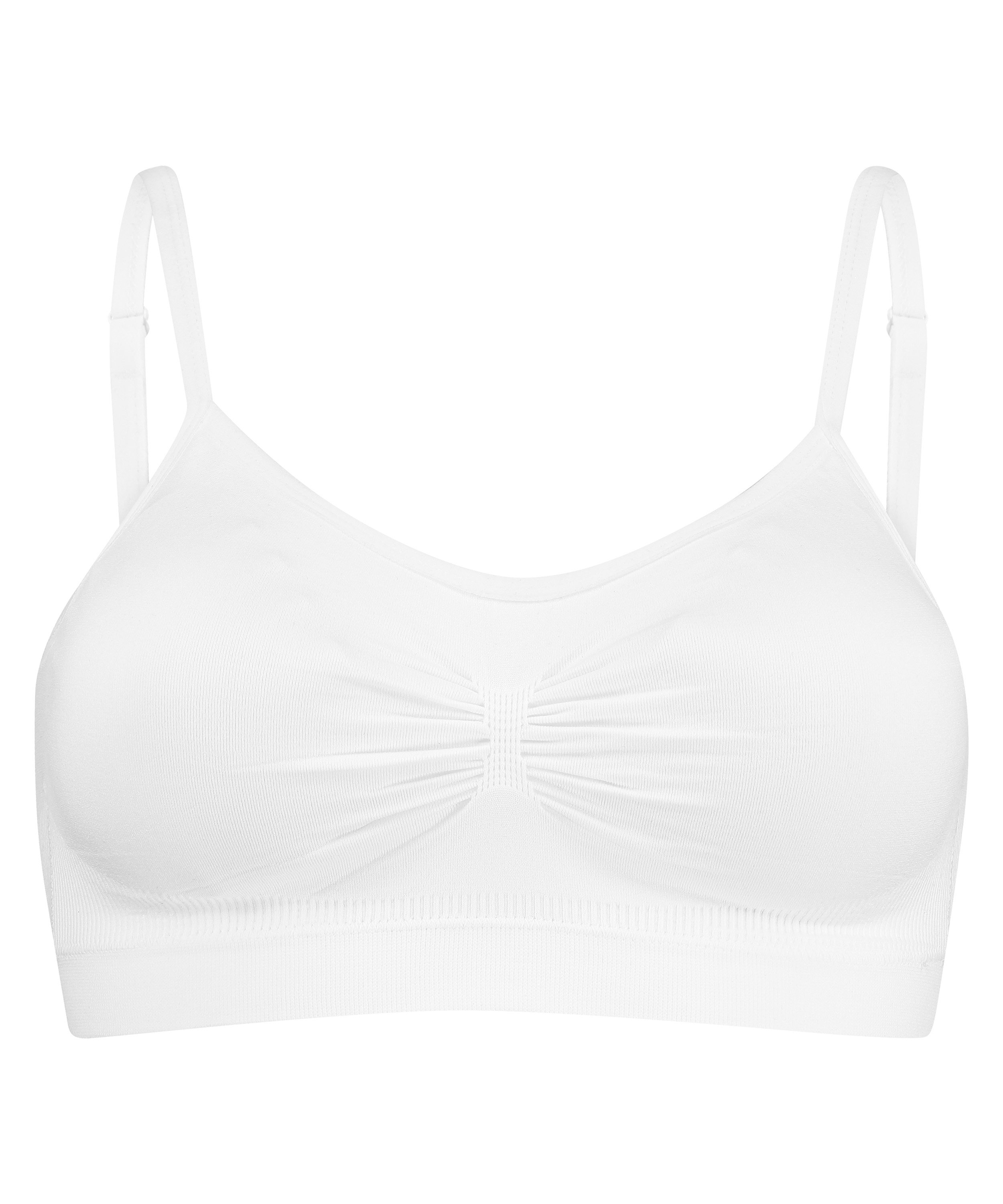 Strappy top sin costuras, Blanco, main