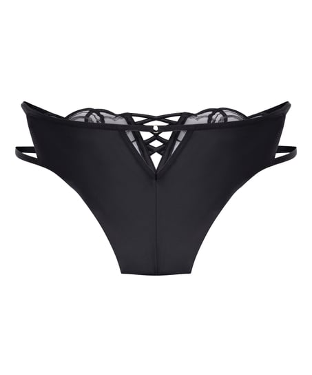 Braguita brasile&ntilde;a de talle alto Olivia, Negro