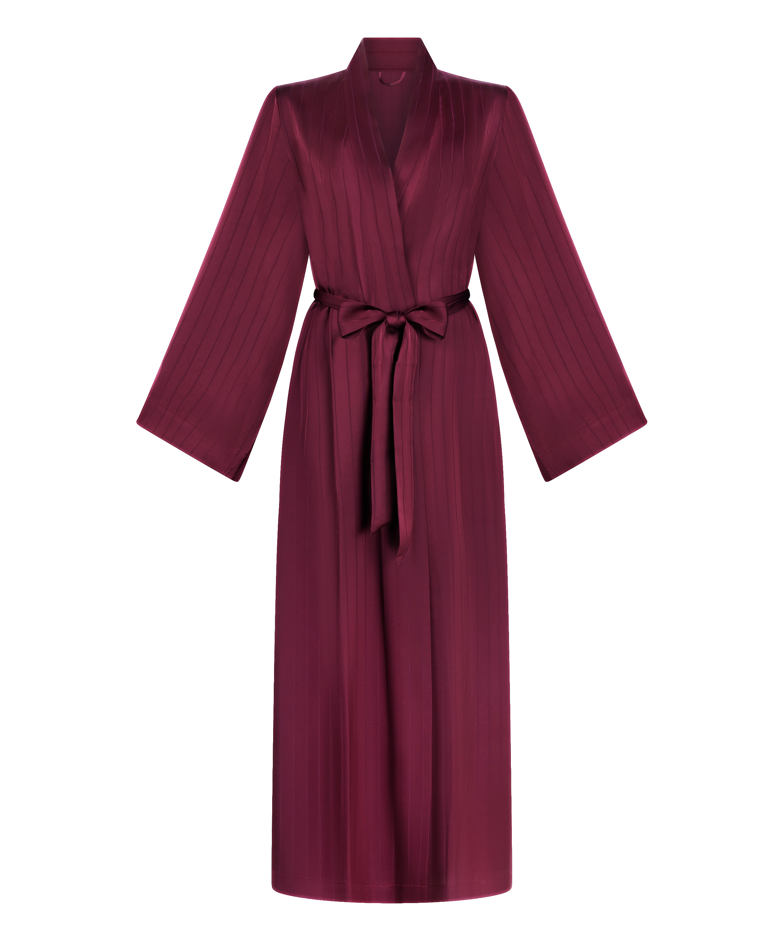 Kimono de satén a rayas, Morado, main