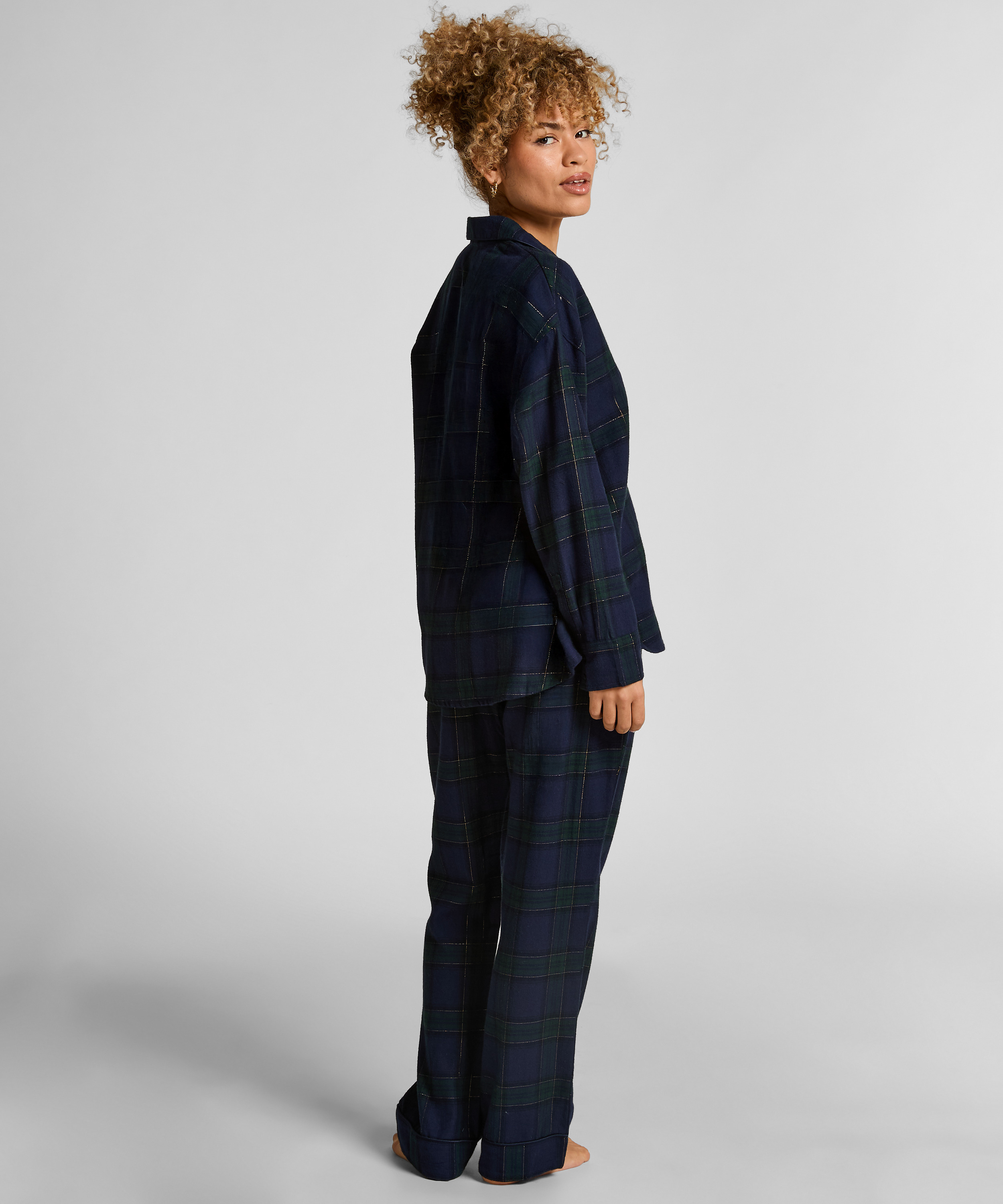 Petite pantalones de pijama de franela, Azul, main