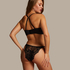 Sujetador preformado longline con aros Jacqueline, Negro