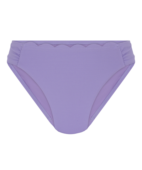 Braguita de Bikini de Corte Alto Scallop, Morado