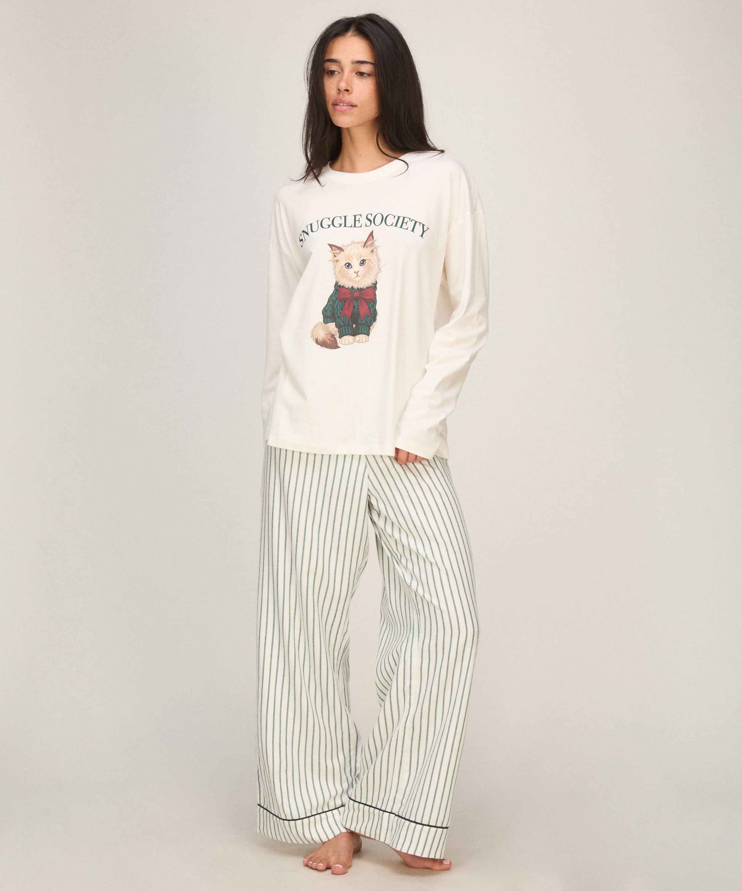 Pyjama Set Viscose, Blanco