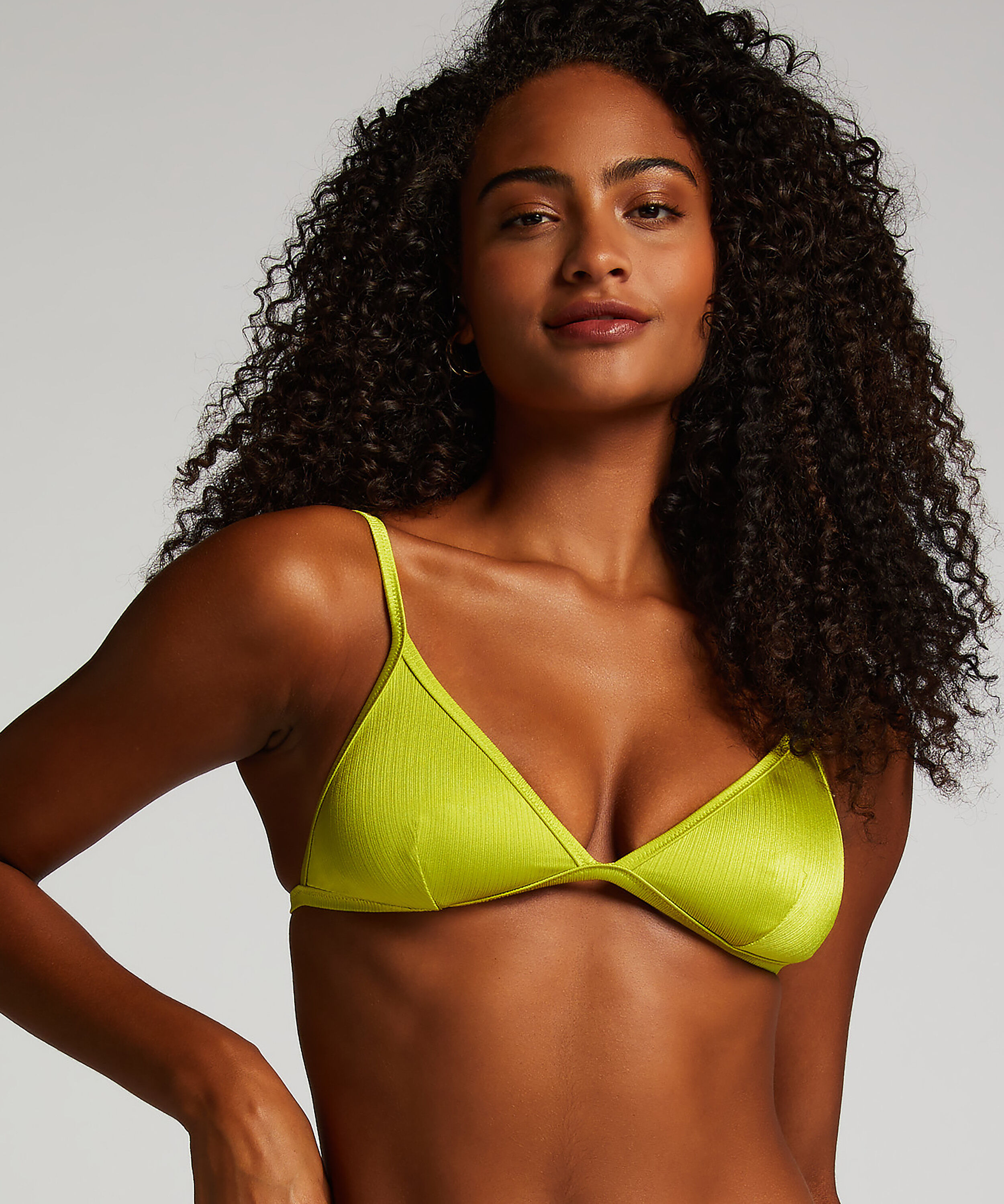 Top de bikini triangular Luna, Verde