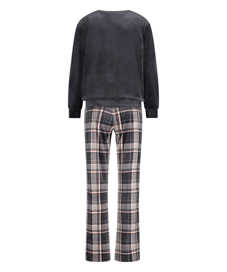 Conjunto de pijama de terciopelo, Gris